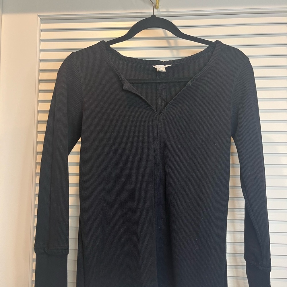 Caslon Women's XXS Black Thermal Top